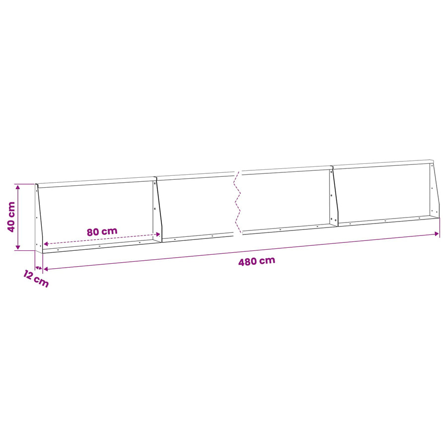 Keerwand 6 st 80 x 12 x 40 cm Gegalvaniseerd staal zilver