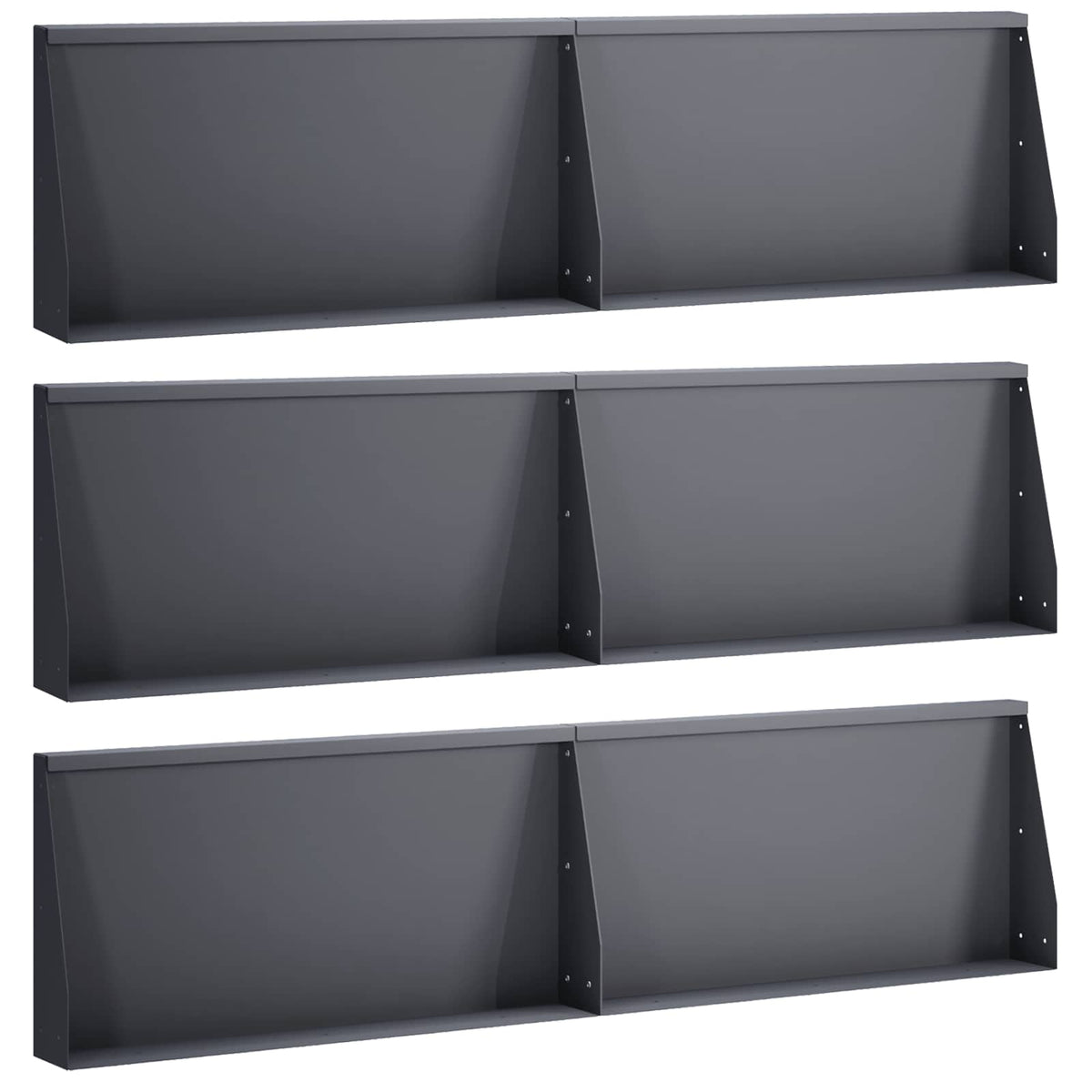 Keerwand 6 st 80 x 12 x 50 cm Staal Antraciet