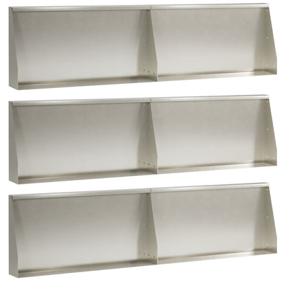 Keerwand 6 st 80 x 12 x 50 cm Roestvrij staal zilver