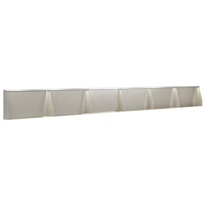 Keerwand 6 st 80 x 12 x 50 cm Roestvrij staal zilver