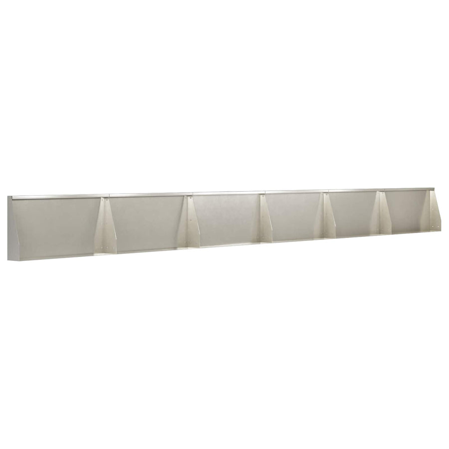 Keerwand 6 st 80 x 12 x 50 cm Roestvrij staal zilver