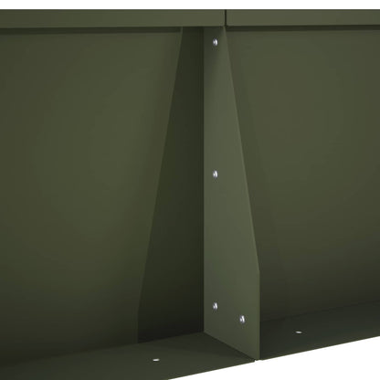 Retentiewall 4 st 100 x 100 x 30 cm Staal Olijfgroen