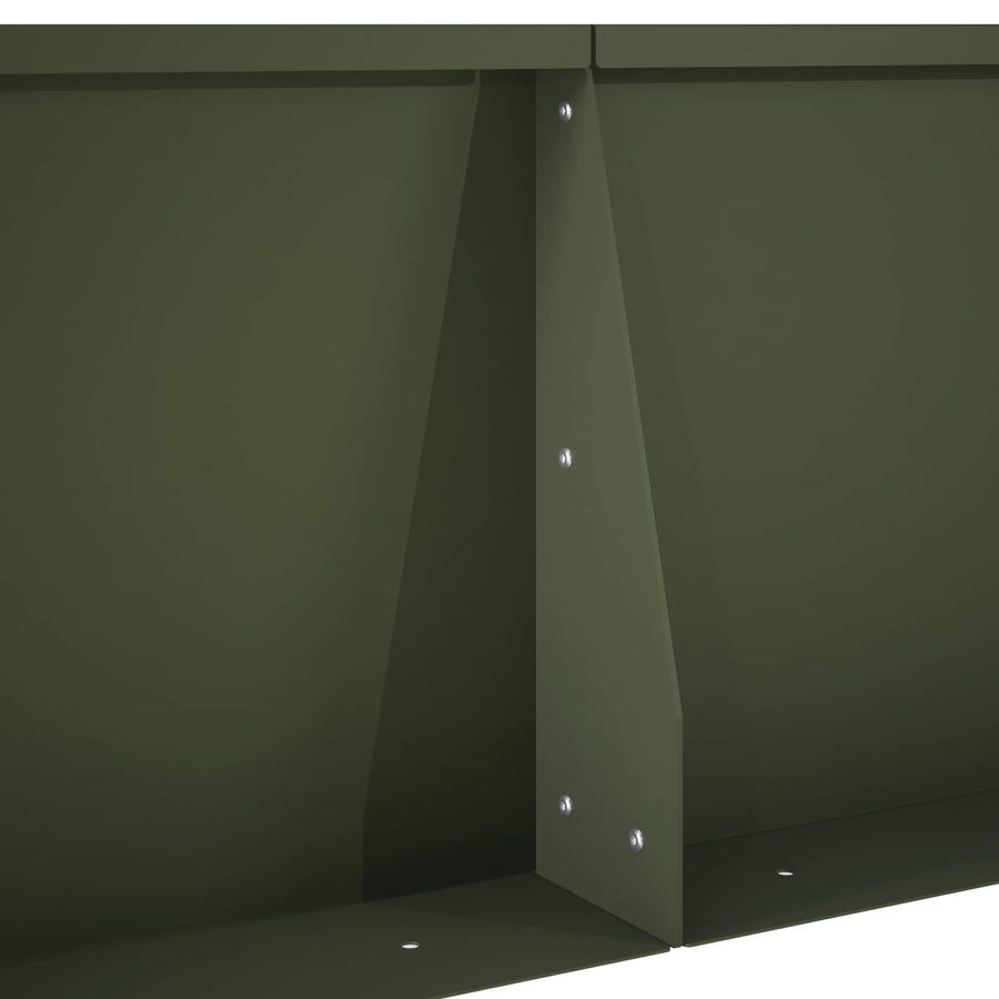 Retentiewall 4 st 100 x 100 x 30 cm Staal Olijfgroen