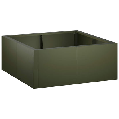 Retentiewall 4 st 100 x 100 x 30 cm Staal Olijfgroen