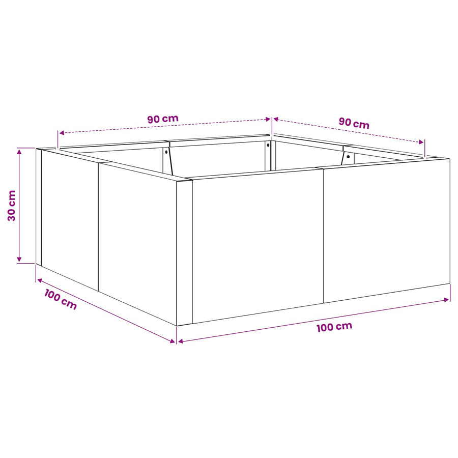 Retentiewall 4 st 100 x 100 x 30 cm Staal Olijfgroen