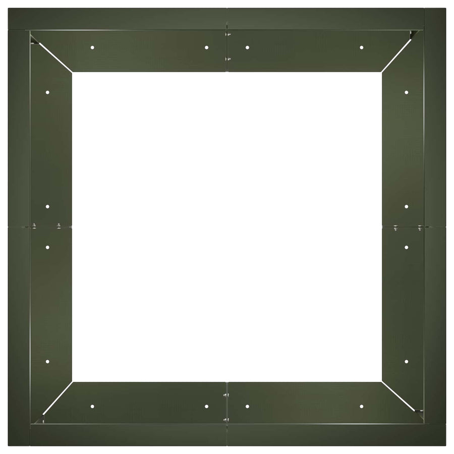 Retentiewall 4 st 100 x 100 x 30 cm Staal Olijfgroen