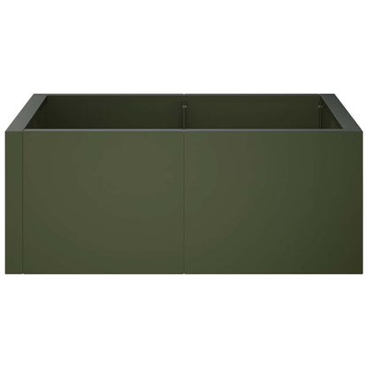 Retentiewall 4 st 100 x 100 x 40 cm Staal Olijfgroen