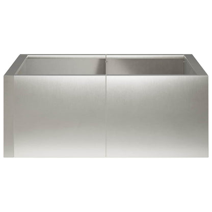 Retentiewall 4 st 100 x 100 x 40 cm Roestvrij staal zilver