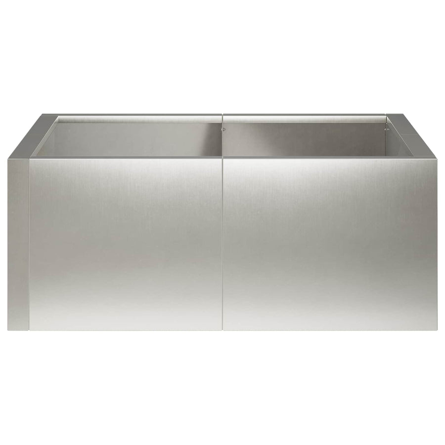 Retentiewall 4 st 100 x 100 x 40 cm Roestvrij staal zilver