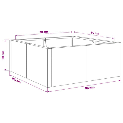 Retentiewall 4 st 100 x 100 x 50 cm Gegalvaniseerd staal zilver