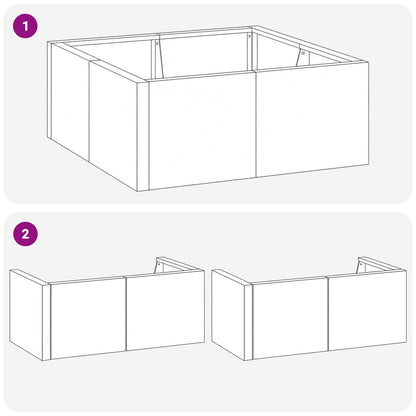 Retentiewall 4 st 100 x 100 x 50 cm weervast staal Roestkleurig