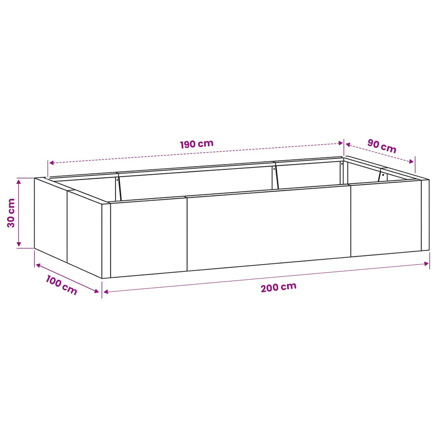 Retentiewall 6 st 200 x 100 x 30 cm Staal Antraciet