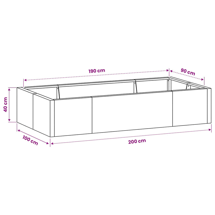 Retentiewall 6 st 200 x 100 x 40 cm Roestvrij staal zilver
