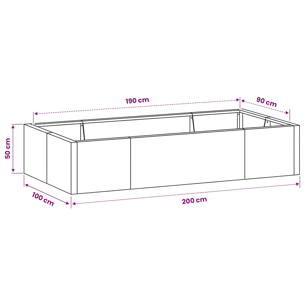 Retentiewall 6 st 200 x 100 x 50 cm Staal Olijfgroen