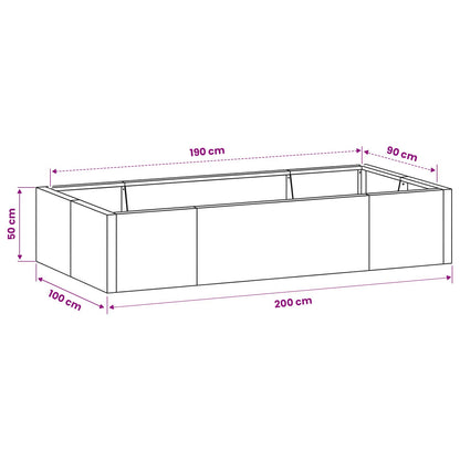 Retentiewall 6 st 200 x 100 x 50 cm weervast staal Roestkleurig