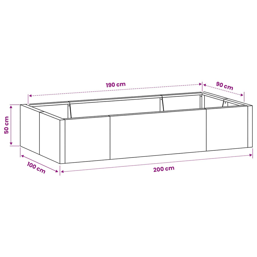 Retentiewall 6 st 200 x 100 x 50 cm weervast staal Roestkleurig