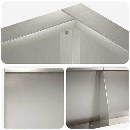 Retentiewall 8 st 300 x 100 x 30 cm Roestvrij staal zilver
