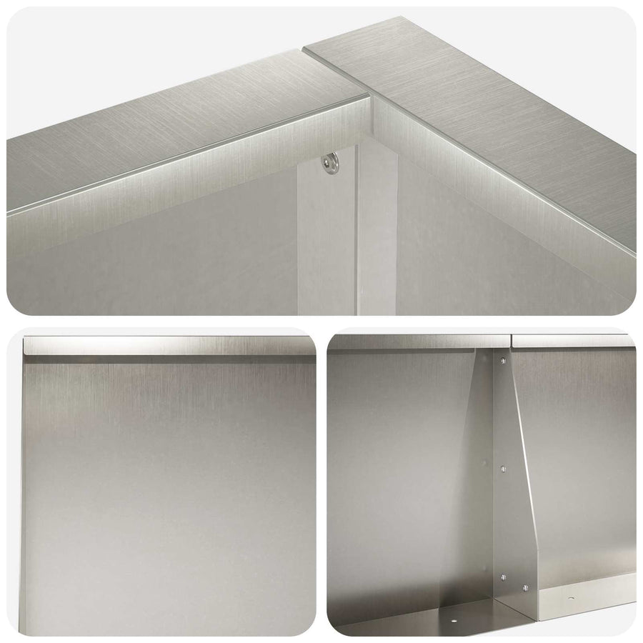 Retentiewall 8 st 300 x 100 x 30 cm Roestvrij staal zilver