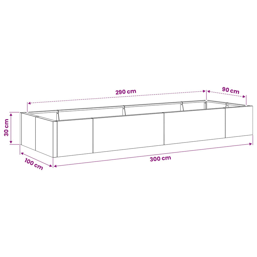 Retentiewall 8 st 300 x 100 x 30 cm Gegalvaniseerd staal zilver