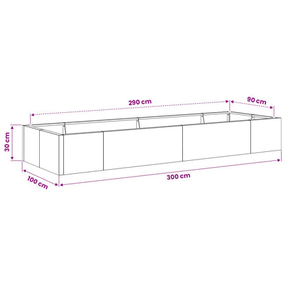 Retentiewall 8 st 300 x 100 x 30 cm weervast staal Roestkleurig