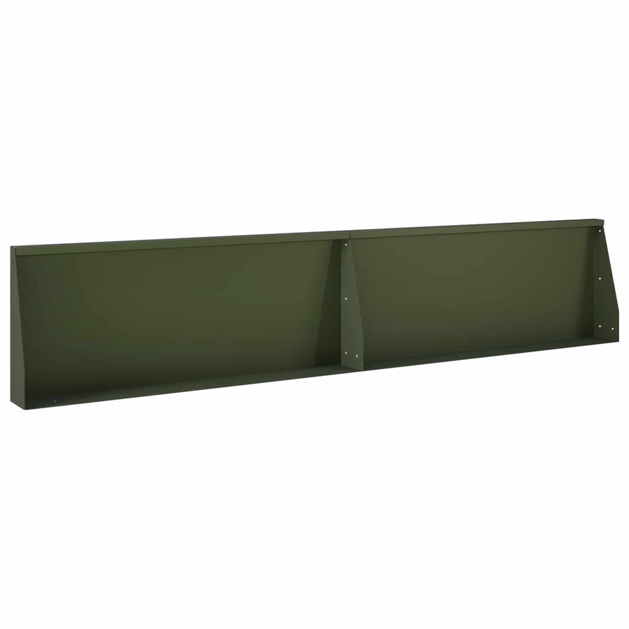 Retentiewall 8 st 300 x 100 x 40 cm Staal Olijfgroen
