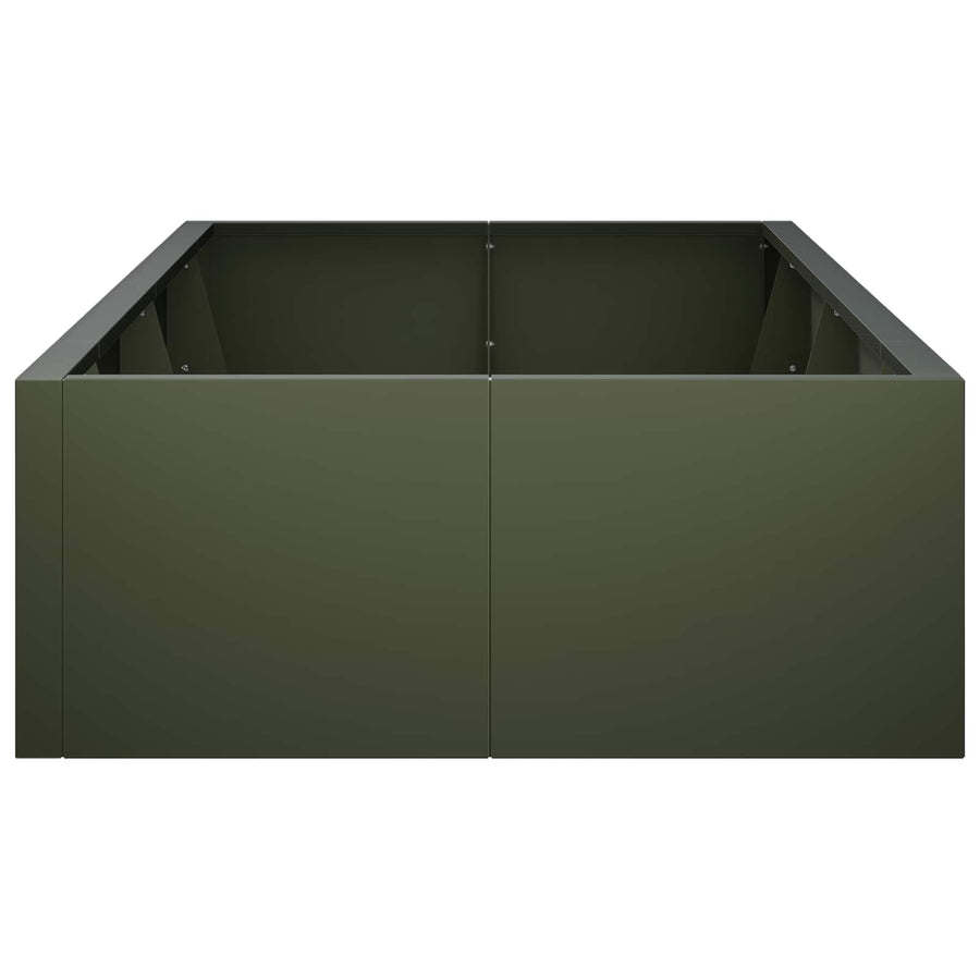Retentiewall 8 st 300 x 100 x 40 cm Staal Olijfgroen