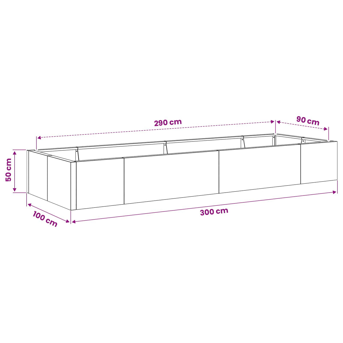 Retentiewall 8 st 300 x 100 x 50 cm Roestvrij staal zilver