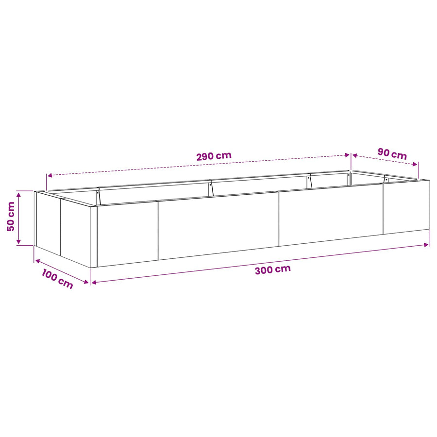 Retentiewall 8 st 300 x 100 x 50 cm Roestvrij staal zilver