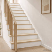 Trapneus 70x30x2 cm wit massief eiken