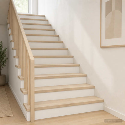 Trap Tread 2 st 100 x 25 x 2 cm Wit Massief Eikenhout