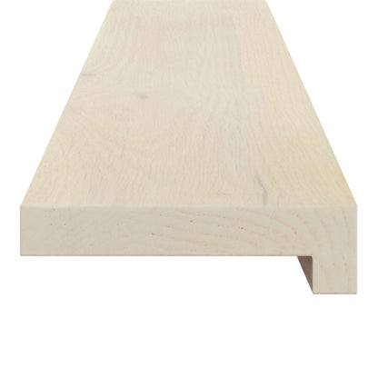 Trap Tread 2 st 100 x 25 x 2 cm Wit Massief Eikenhout