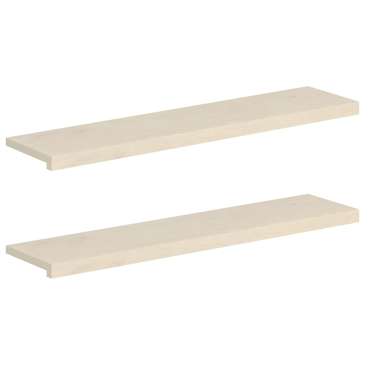 Trap Tread 2 st 110 x 25 x 2 cm Wit Massief Eikenhout