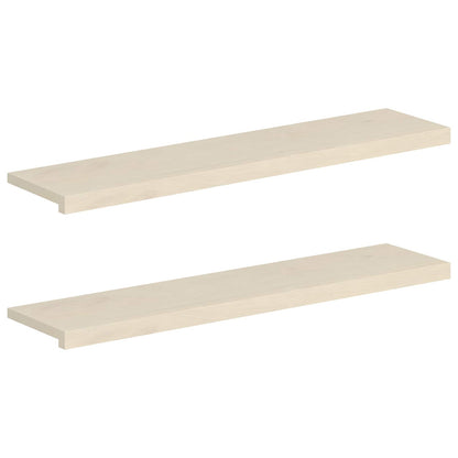 Trap Tread 2 st 110 x 25 x 2 cm Wit Massief Eikenhout