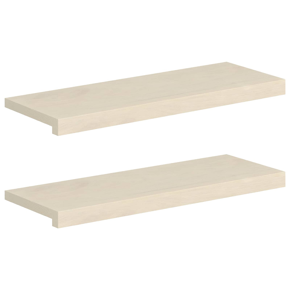 Trap Tread 2 st 80 x 30 x 2 cm Wit Massief Eikenhout