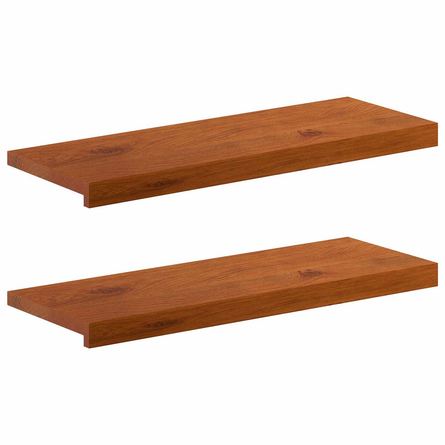 Trap Tread 2 st 80 x 25 x 2 cm Bruin Massief Eikenhout