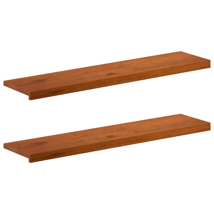 Trap Tread 2 st 120 x 30 x 2 cm Bruin Massief Eikenhout