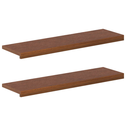 Trap Tread 2 st 90 x 25 x 2 cm Donkerbruin Massief Eikenhout