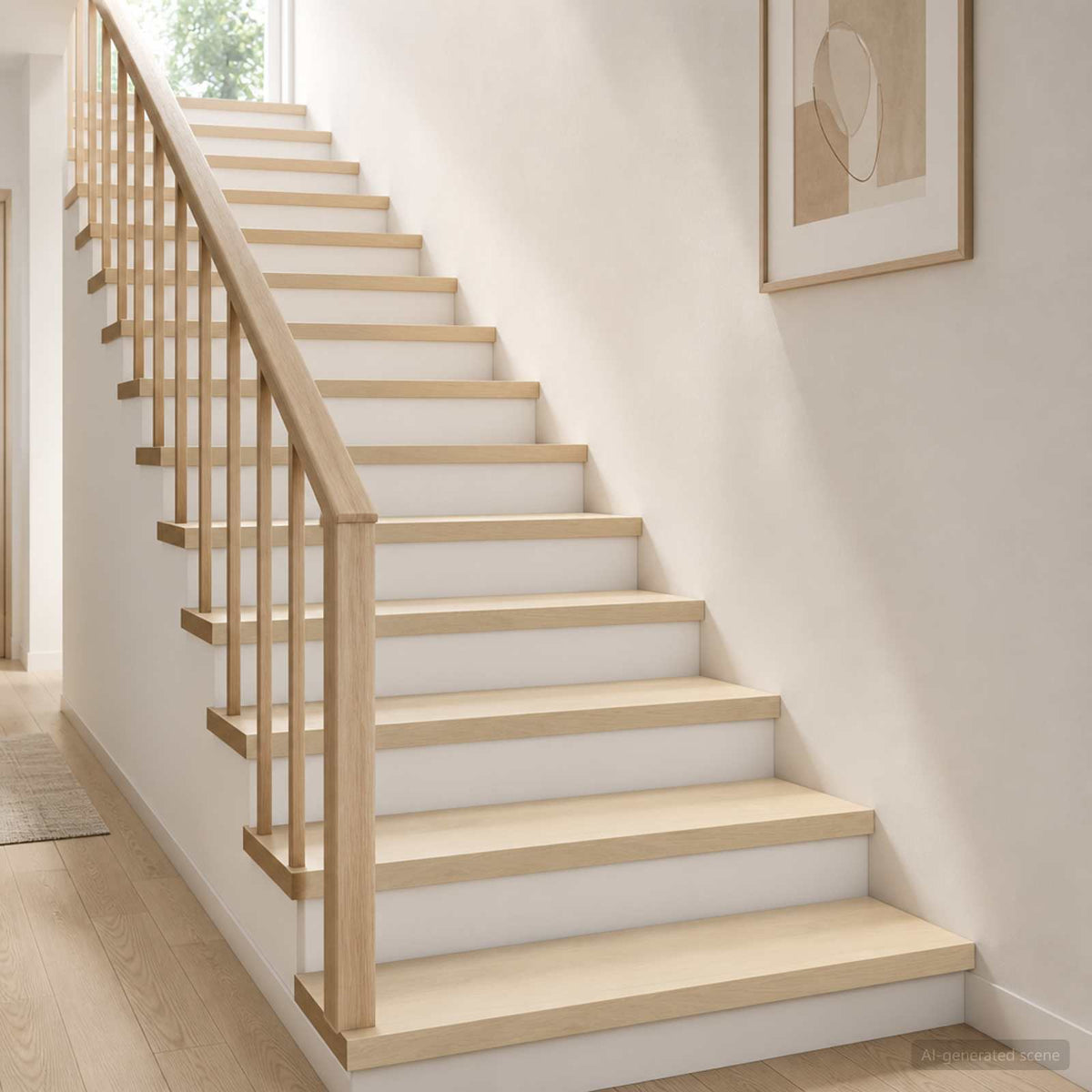 Trap Tread 4 st 70 x 30 x 2 cm Wit Massief Eikenhout