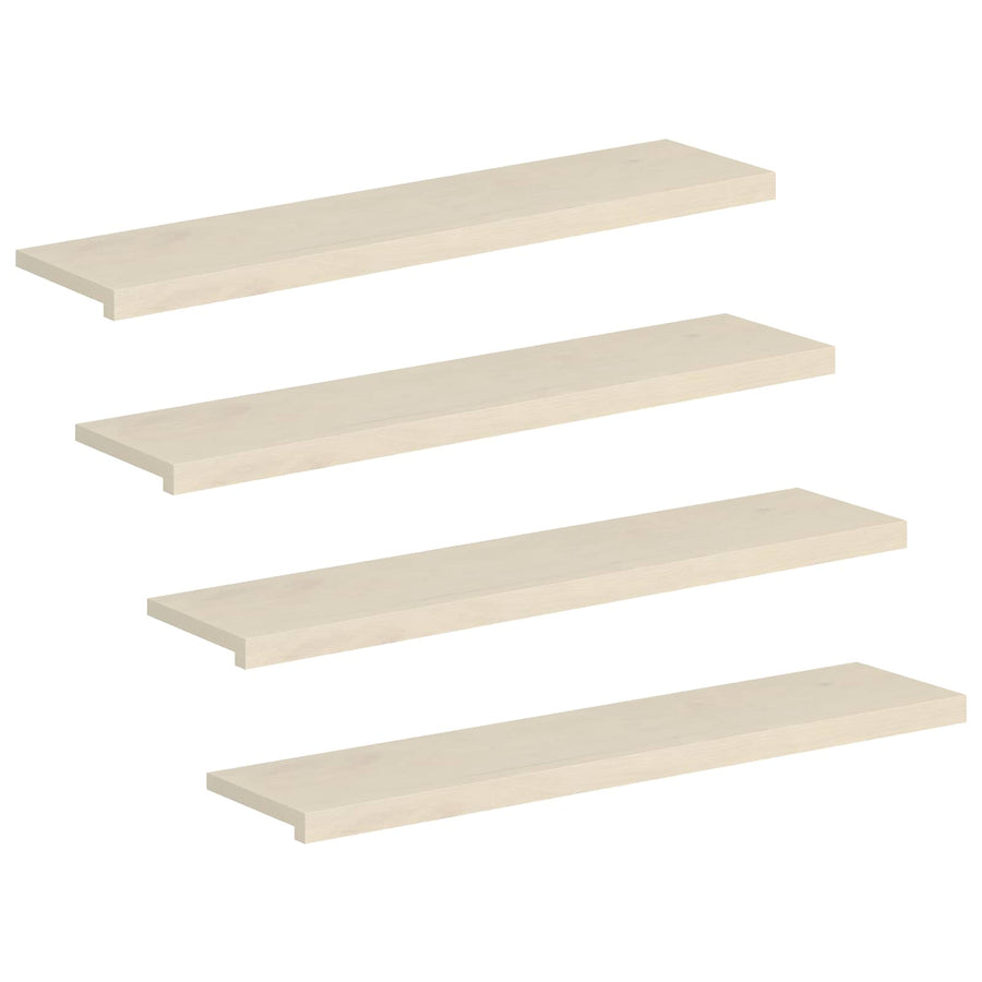 Trap Tread 4 st 110 x 25 x 2 cm Wit Massief Eikenhout