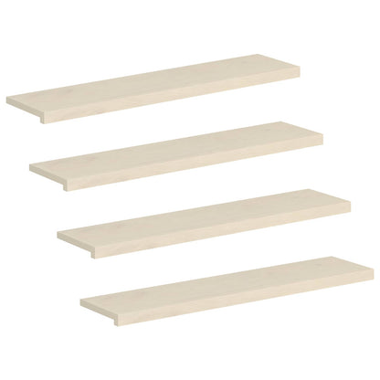 Trap Tread 4 st 120 x 25 x 2 cm Wit Massief Eikenhout