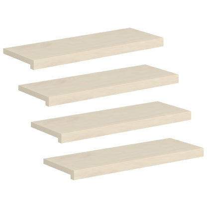 Trap Tread 4 st 70 x 30 x 2 cm Wit Massief Eikenhout