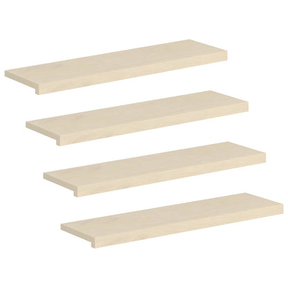 Trap Tread 4 st 100 x 30 x 2 cm Wit Massief Eikenhout