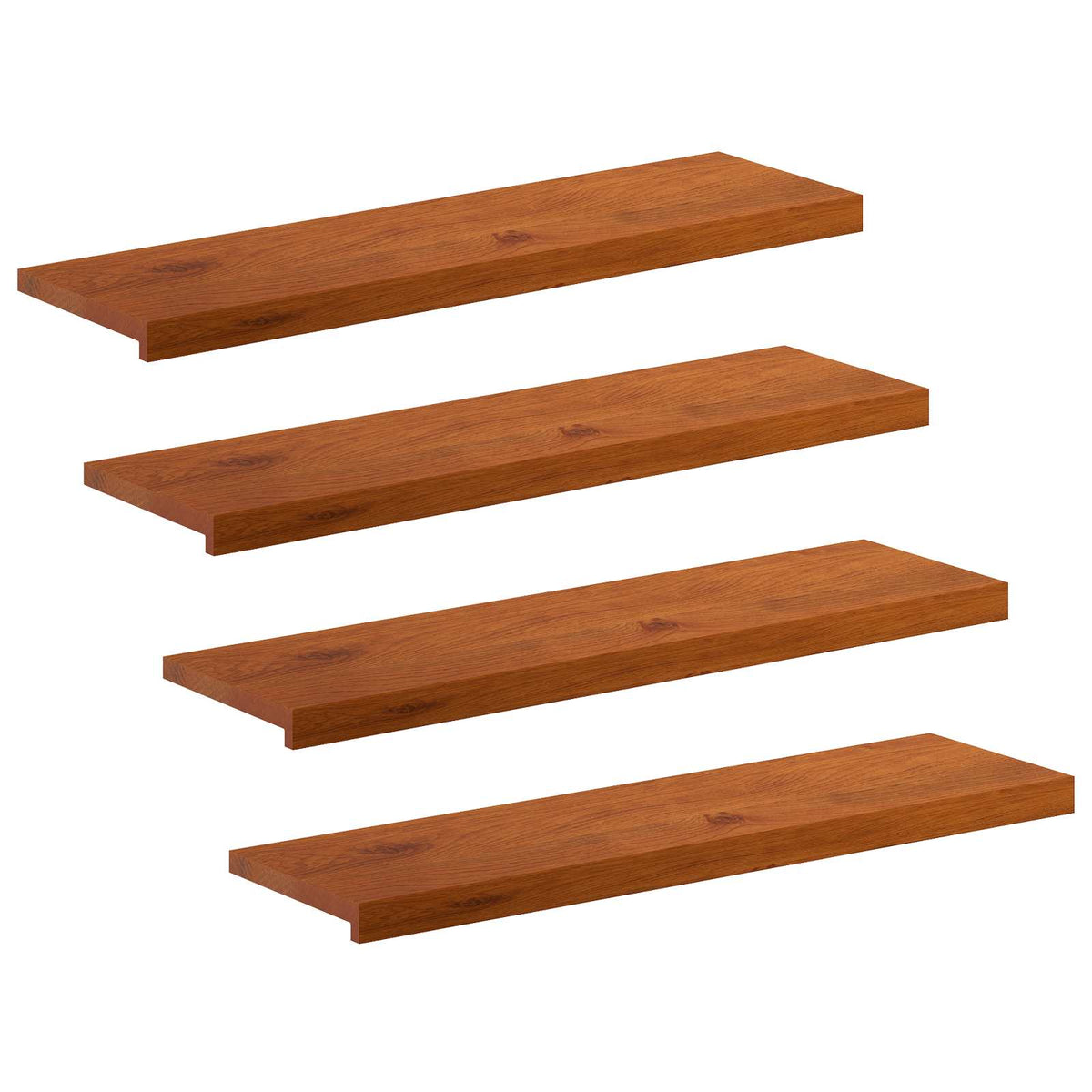 Trap Tread 4 st 90 x 25 x 2 cm Bruin Massief Eikenhout