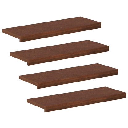 Trap Tread 4 st 70 x 25 x 2 cm Donkerbruin Massief Eikenhout