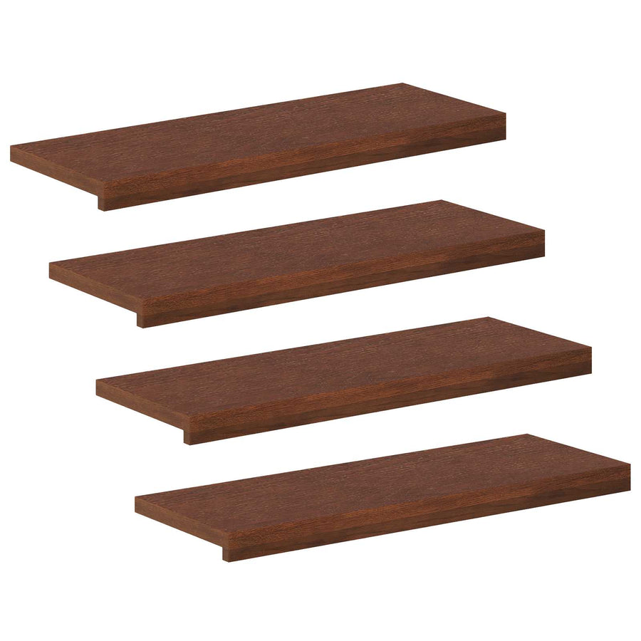 Trap Tread 4 st 70 x 25 x 2 cm Donkerbruin Massief Eikenhout