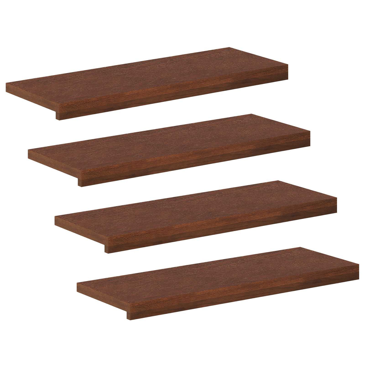 Trap Tread 4 st 80 x 25 x 2 cm Donkerbruin Massief Eikenhout