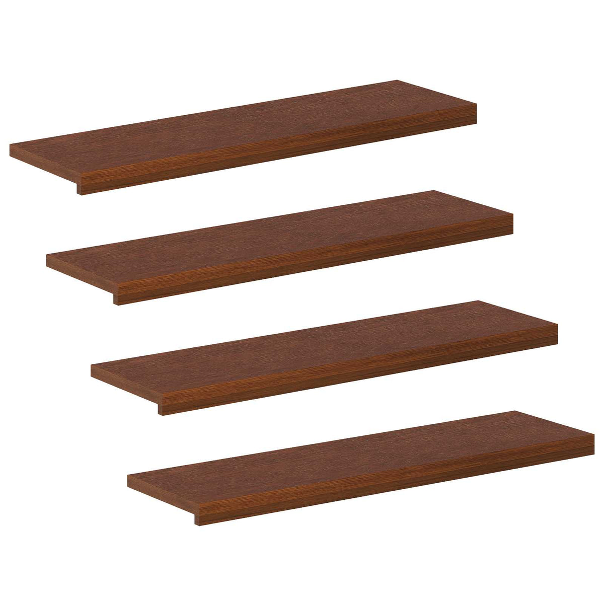 Trap Tread 4 st 90 x 25 x 2 cm Donkerbruin Massief Eikenhout