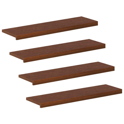 Trap Tread 4 st 90 x 25 x 2 cm Donkerbruin Massief Eikenhout