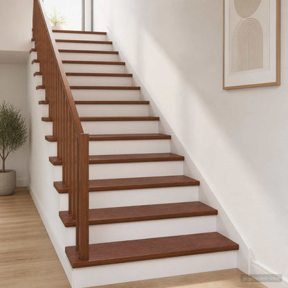 Trap Tread 4 st 110 x 30 x 2 cm Donkerbruin Massief Eikenhout