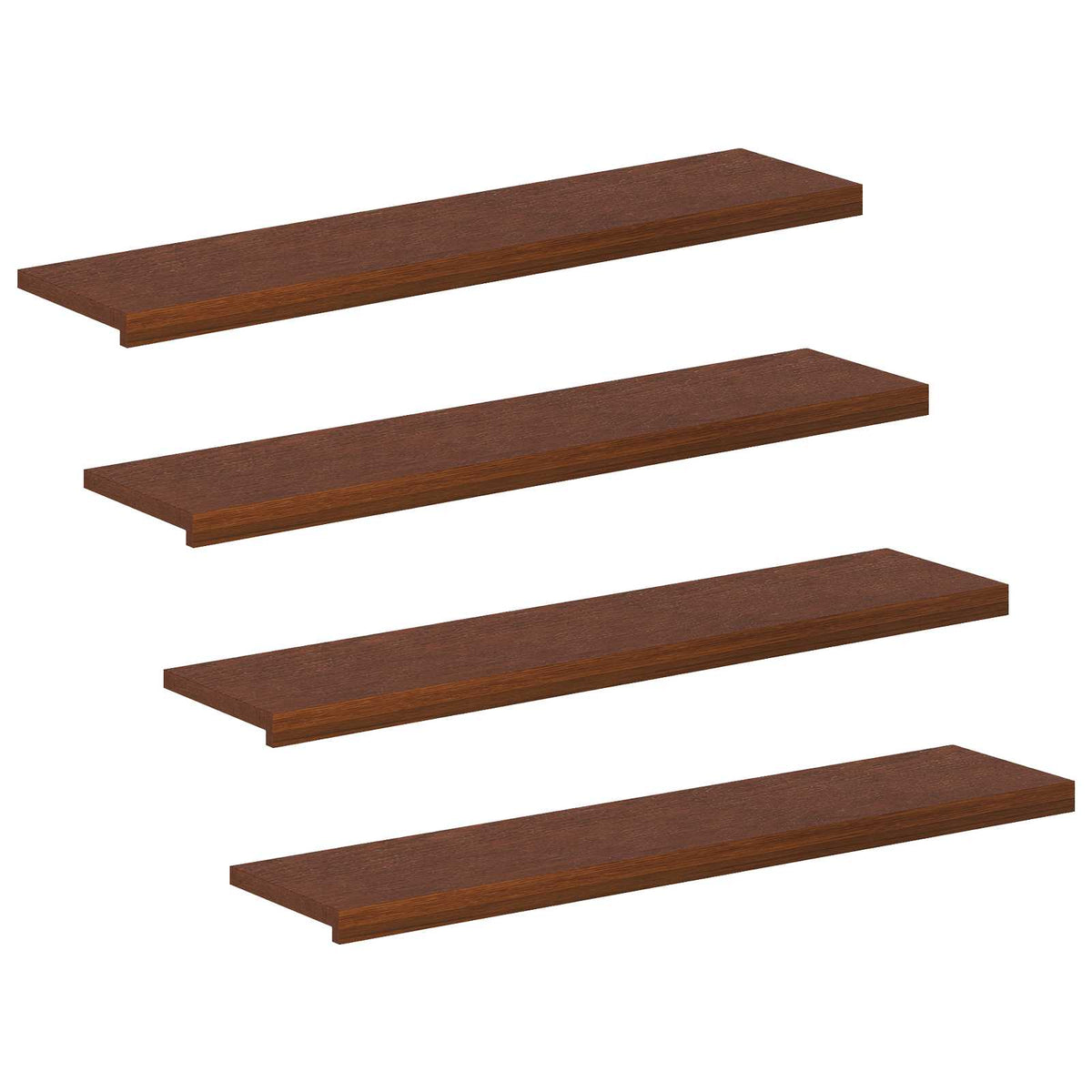 Trap Tread 4 st 110 x 30 x 2 cm Donkerbruin Massief Eikenhout
